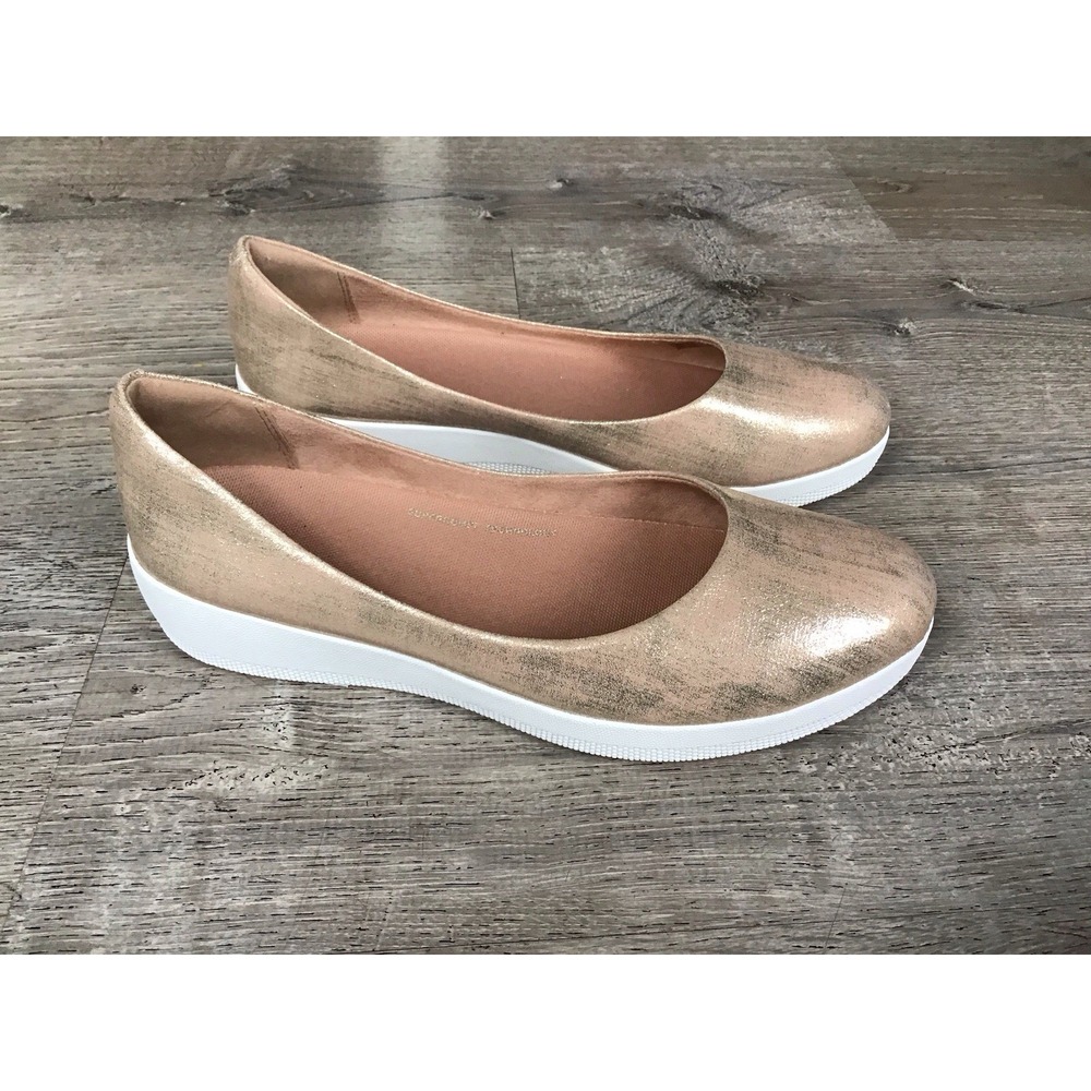 Fitflop Women's Super ballerina Glitzy Shoes Gold V80-010 US Women 10